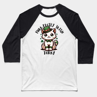 Purr-fectly Irish today! Cute Kitty Baseball T-Shirt